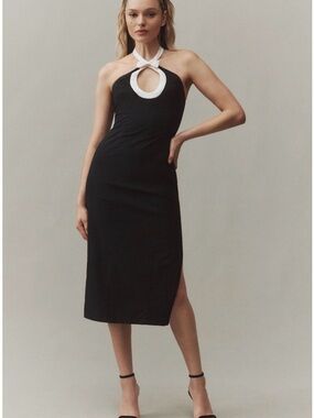 BHLDN Victoria Bow Midi Dress